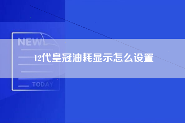 12代皇冠油耗显示怎么设置