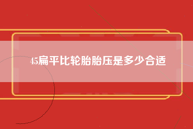 45扁平比轮胎胎压是多少合适