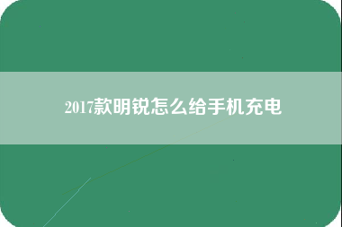 2017款明锐怎么给手机充电