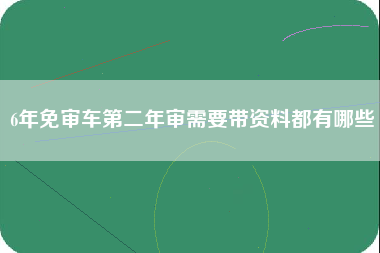 6年免审车第二年审需要带资料都有哪些