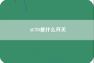 AUTO是什么开关