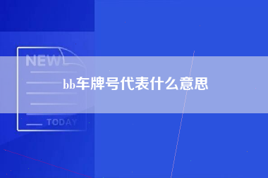 bb车牌号代表什么意思