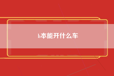 b本能开什么车