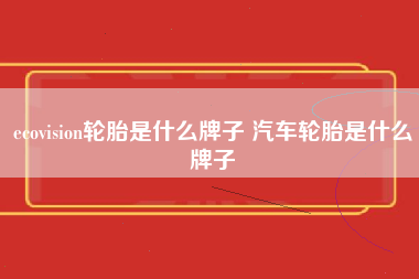 ecovision轮胎是什么牌子 汽车轮胎是什么牌子