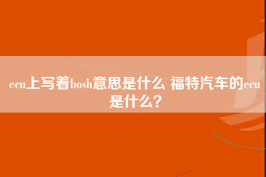 ecu上写着bosh意思是什么 福特汽车的ecu是什么？