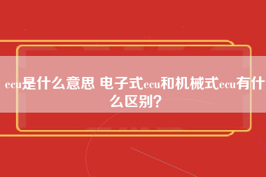 ecu是什么意思 电子式ecu和机械式ecu有什么区别？