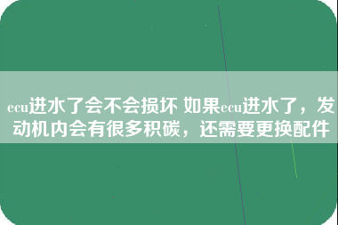 ecu进水了会不会损坏 如果ecu进水了，发动机内会有很多积碳，还需要更换配件