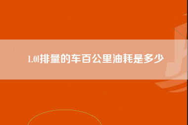 1.0l排量的车百公里油耗是多少