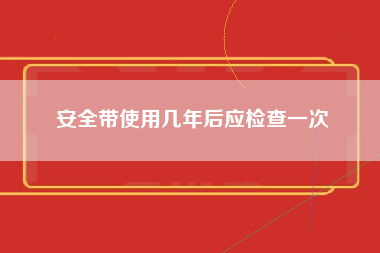 安全带使用几年后应检查一次