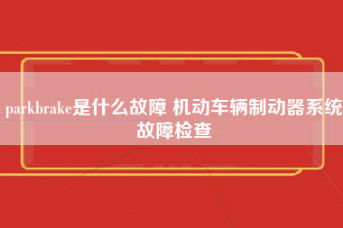 parkbrake是什么故障 机动车辆制动器系统故障检查