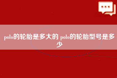 polo的轮胎是多大的 polo的轮胎型号是多少