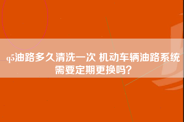 q5油路多久清洗一次 机动车辆油路系统需要定期更换吗？