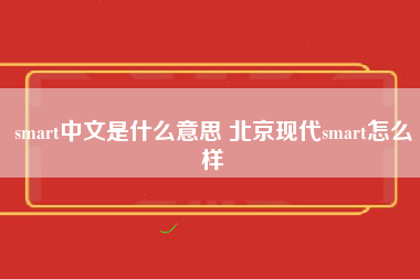 smart中文是什么意思 北京现代smart怎么样