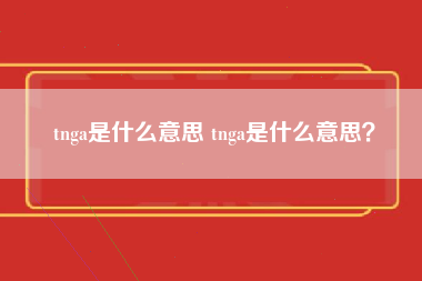 tnga是什么意思 tnga是什么意思？