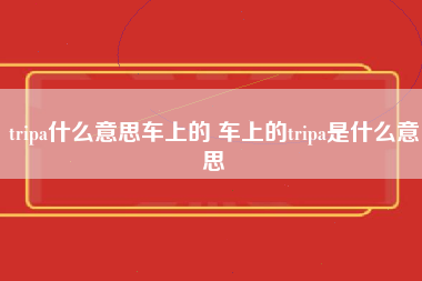 tripa什么意思车上的 车上的tripa是什么意思