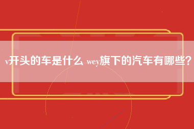 v开头的车是什么 wey旗下的汽车有哪些？