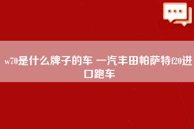 w70是什么牌子的车 一汽丰田帕萨特f20进口跑车