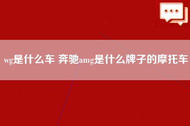 wg是什么车 奔驰amg是什么牌子的摩托车