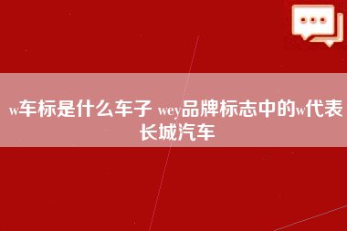 w车标是什么车子 wey品牌标志中的w代表长城汽车