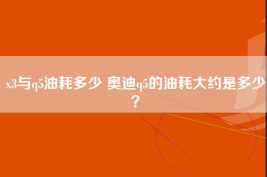 x3与q5油耗多少 奥迪q5的油耗大约是多少？