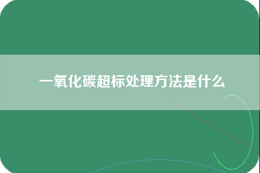 一氧化碳超标处理方法是什么