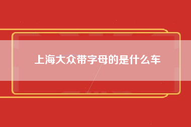 上海大众带字母的是什么车