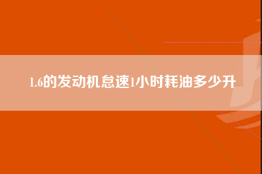 1.6的发动机怠速1小时耗油多少升