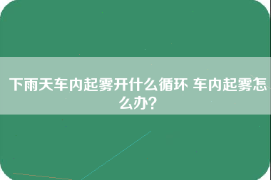 下雨天车内起雾开什么循环 车内起雾怎么办？