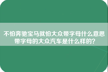 不怕奔驰宝马就怕大众带字母什么意思 带字母的大众汽车是什么样的？