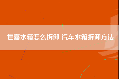 世嘉水箱怎么拆卸 汽车水箱拆卸方法