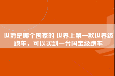 世爵是哪个国家的 世界上第一款世界级跑车，可以买到一台国宝级跑车