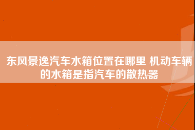 东风景逸汽车水箱位置在哪里 机动车辆的水箱是指汽车的散热器