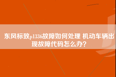 东风标致p1336故障如何处理 机动车辆出现故障代码怎么办？