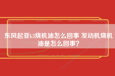 东风起亚k3烧机油怎么回事 发动机烧机油是怎么回事？