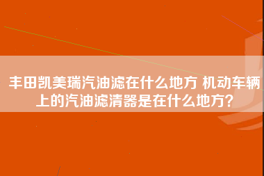 丰田凯美瑞汽油滤在什么地方 机动车辆上的汽油滤清器是在什么地方？