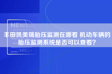 丰田凯美瑞胎压监测在哪看 机动车辆的胎压监测系统是否可以查看？