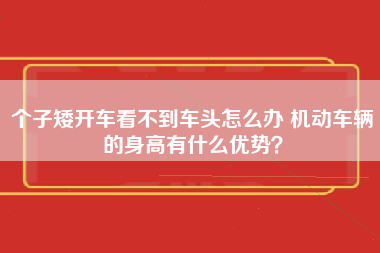 个子矮开车看不到车头怎么办 机动车辆的身高有什么优势？