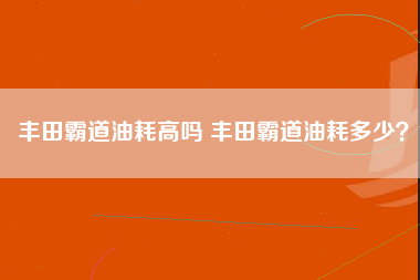 丰田霸道油耗高吗 丰田霸道油耗多少？