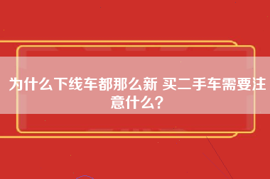 为什么下线车都那么新 买二手车需要注意什么？