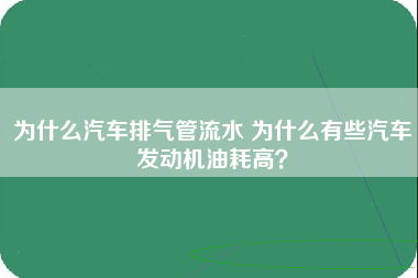 为什么汽车排气管流水 为什么有些汽车发动机油耗高？