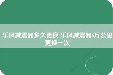 乐风减震器多久更换 乐风减震器6万公里更换一次