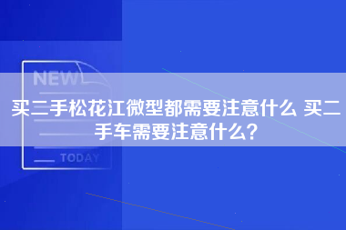 买二手松花江微型都需要注意什么 买二手车需要注意什么？