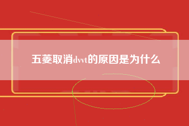 五菱取消dvvt的原因是为什么