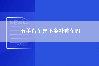 五菱汽车是下乡补贴车吗