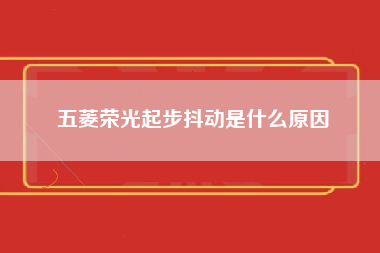 五菱荣光起步抖动是什么原因