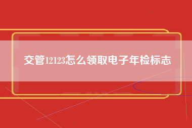 交管12123怎么领取电子年检标志