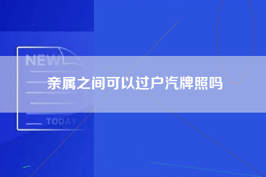 亲属之间可以过户汽牌照吗