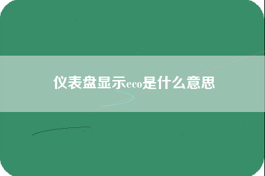 仪表盘显示eco是什么意思