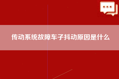 传动系统故障车子抖动原因是什么