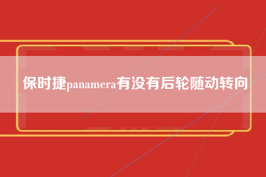 保时捷panamera有没有后轮随动转向